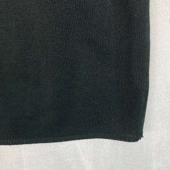 Vintage San Remo LauraKnits Knit Skirt Size Large L Black Knee Length Elastic - Picture 6 of 8